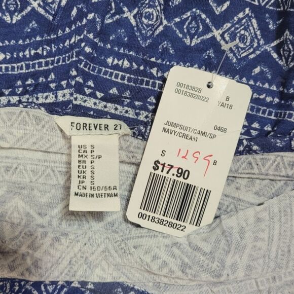 NWT Forever 21 Romper Navy/Cream Small - Picture 5 of 5